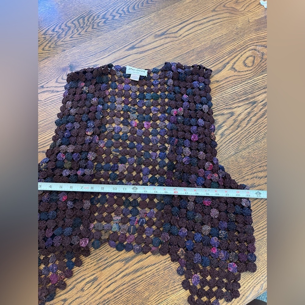 Silver Stream yo-yo silk vest one size vintage groovy, in good vintage condition - Picture 6 of 6